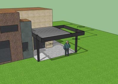 BOCETO DISEÑO PERGOLA BIOCLIMATICA ORIENTABLE MANUAL ESTRUCTURA PLANA TERRAZA MIRASIERRA MADRID 01