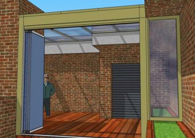 BOCETO DISEÑO TECHO FIJO CON CERRAMIENTO VERTICAL REPLEGABLE EN TERRAZA DE MADRID CENTRO 2