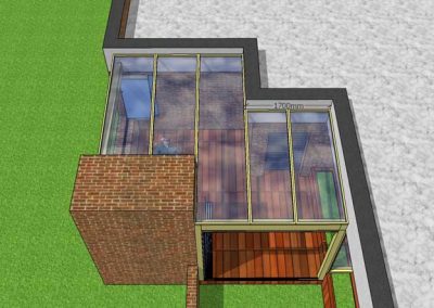 BOCETO DISEÑO TECHO FIJO CON CERRAMIENTO VERTICAL REPLEGABLE EN TERRAZA DE MADRID CENTRO 5