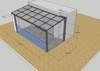 BOCETO DISEÑO TECHO MOVIL DE CRISTAL MOTORIZADO EN TERRAZA MONTECRAMELO MADRID 02