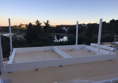 PERGOLA BIOCLIMATICA LAMAS ORIENTABLES MOTORIZADA EN TERRAZA TORRELODONES MADRD 1